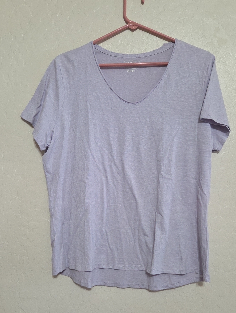 L.L. Bean Lavender V-Neck Short Sleeve Tee